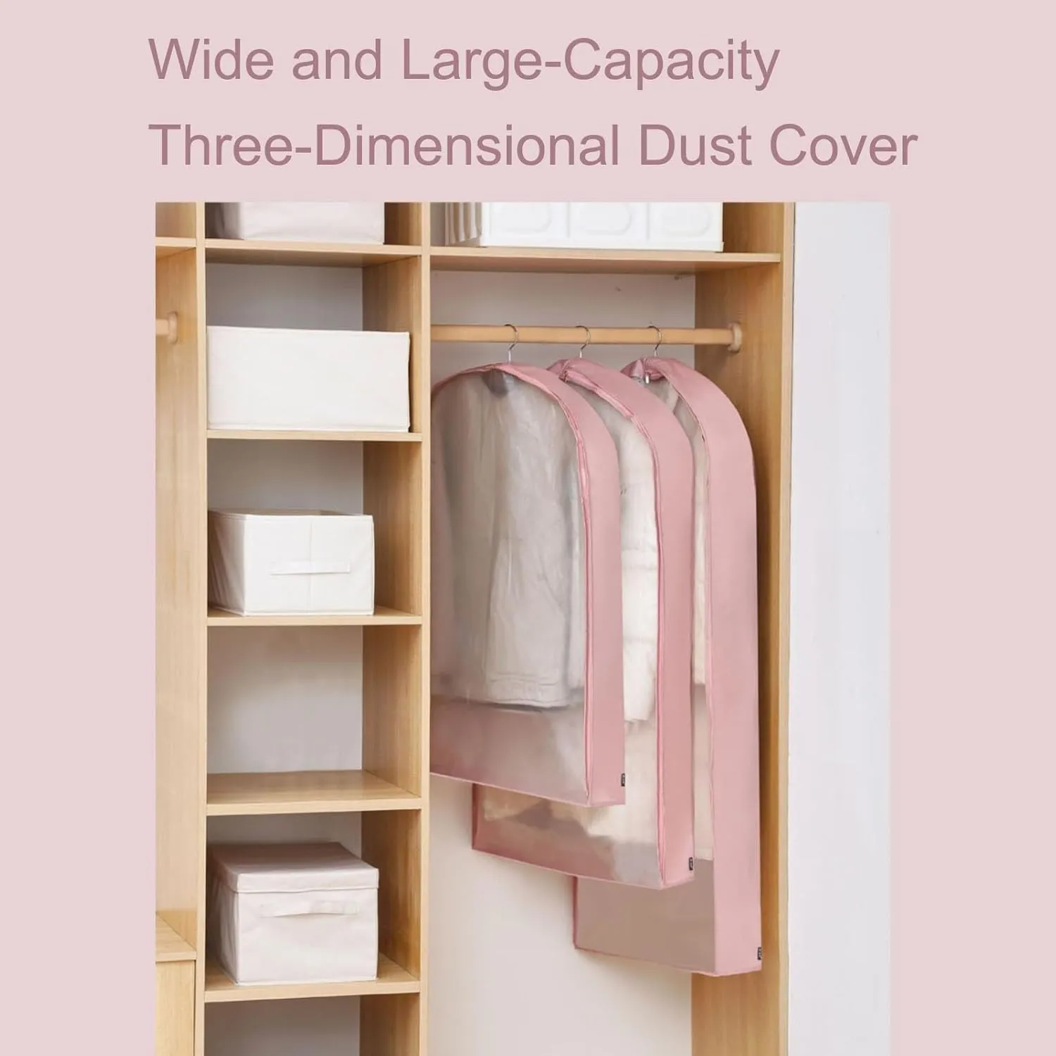 Hanging Garment Bag Breathable Clothes Cover Mothproof with Zipper Dress Storage Bag Reusable Suitable for Skirt Pants Shirt(Gray,130x60x12cm/51x24x5in)