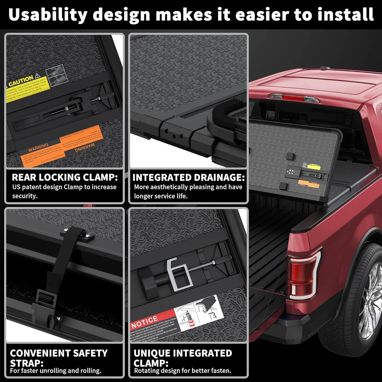 Hard Tri Fold Aluminum Truck Bed Tonneau Cover Compatible for 2014-2025 Toyota Tundra 3-Hard 5.6FT 66.7nch