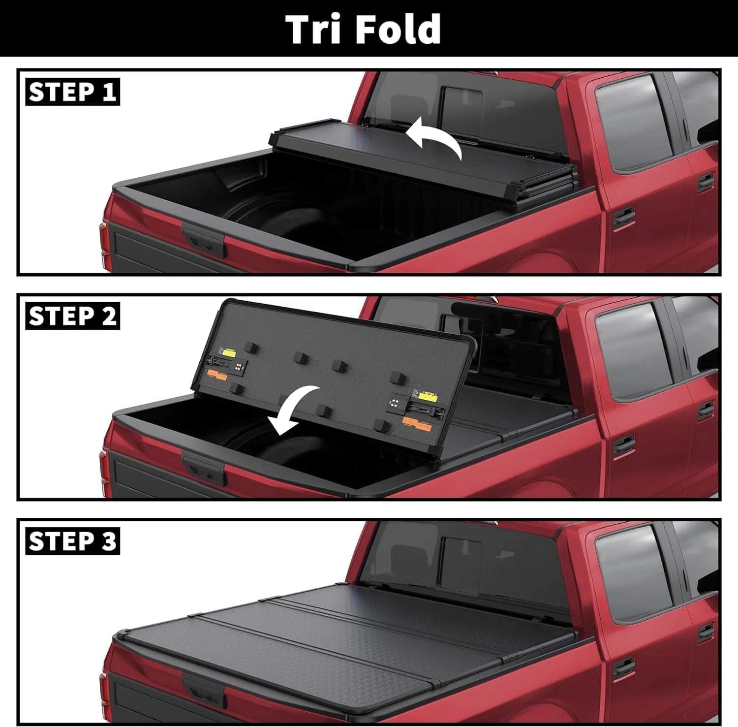 Hard Tri Fold Aluminum Truck Bed Tonneau Cover Compatible for 2014-2025 Toyota Tundra 3-Hard 5.6FT 66.7nch