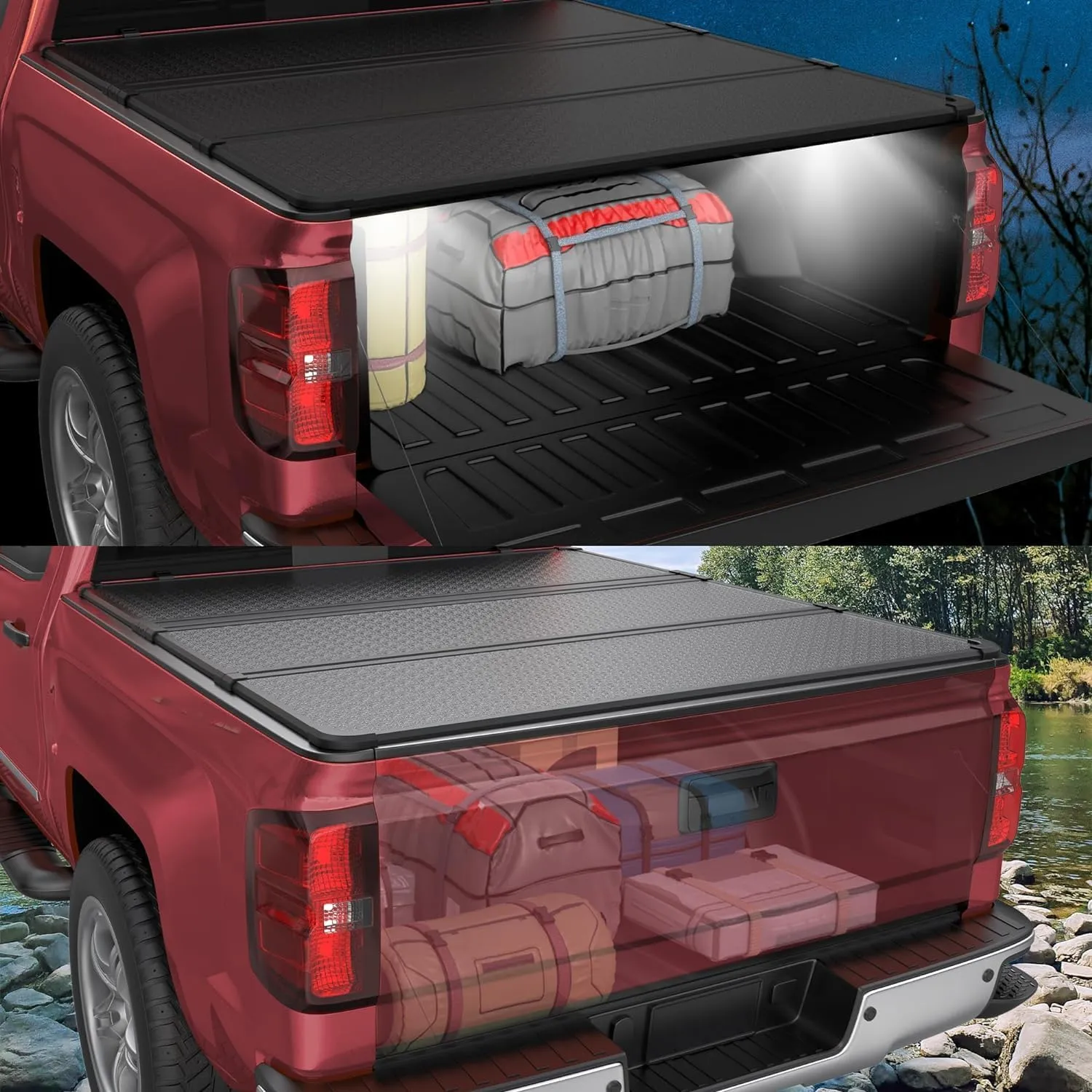 Hard Tri Fold Aluminum Truck Bed Tonneau Cover Compatible for 2014-2025 Toyota Tundra 3-Hard 5.6FT 66.7nch
