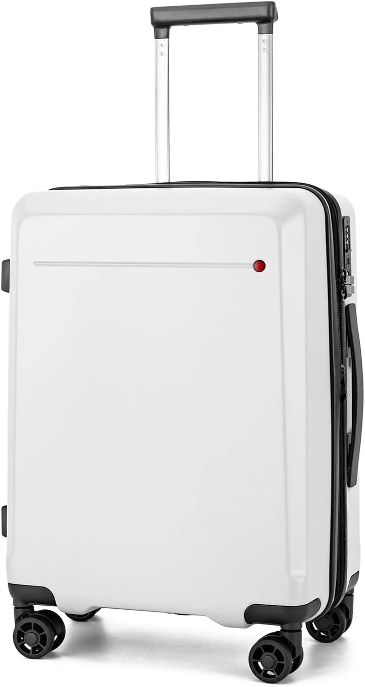 Hardshell Expandable Carry On Luggage with Spinner Wheels 20in 26in Carry On (Stellar White, Carry-On 20-Inch)