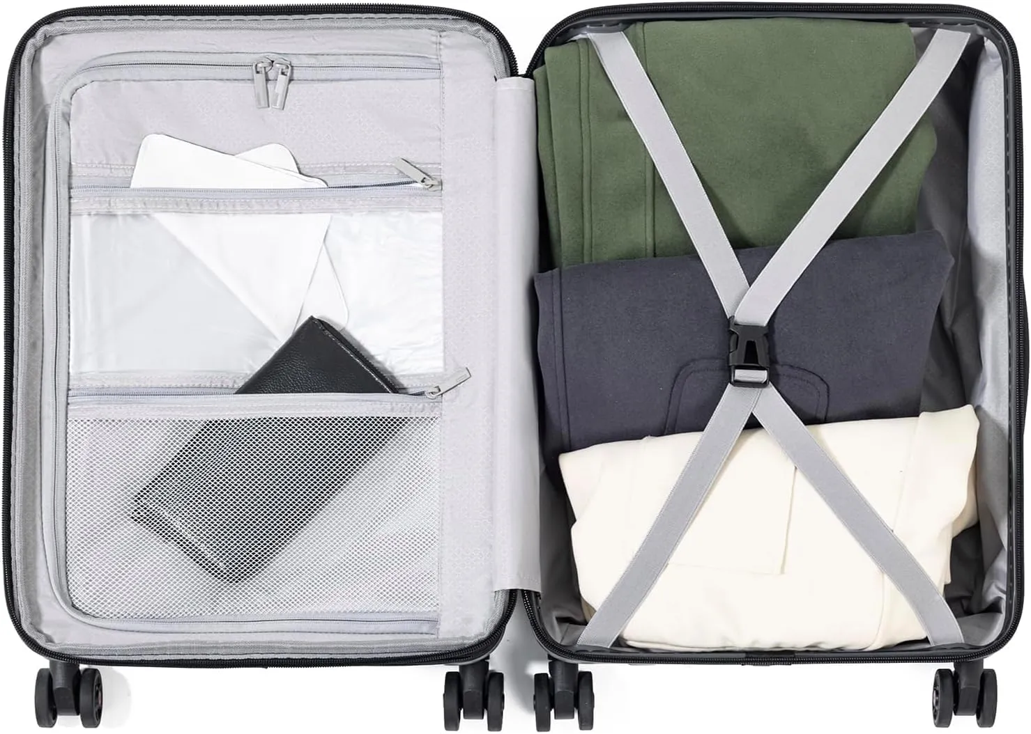 Hardshell Expandable Carry On Luggage with Spinner Wheels 20in 26in Carry On (Storm Grey, Carry-On 20-Inch)