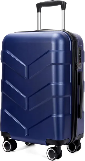 Hardside Carry On Luggage 22x14x9 Airline Approved with Spinner Wheels, 20-inch Carry-On Suitcase for Men & Women, Blue