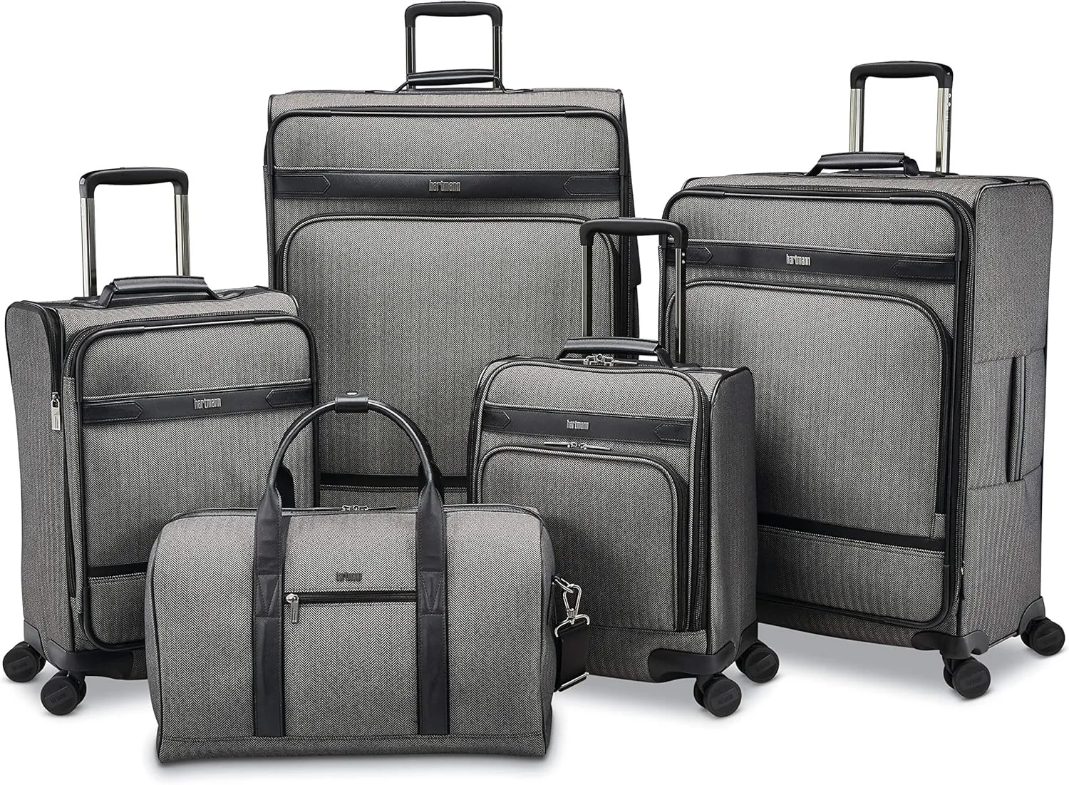 Hartmann Herringbone Deluxe Underseat Carry On Spinner, Black
