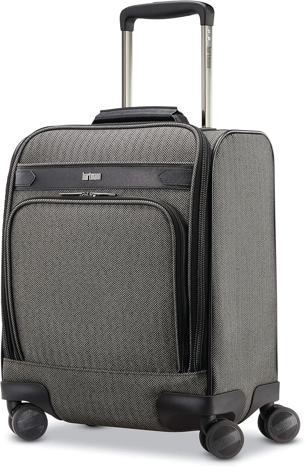 Hartmann Herringbone Deluxe Underseat Carry On Spinner, Black