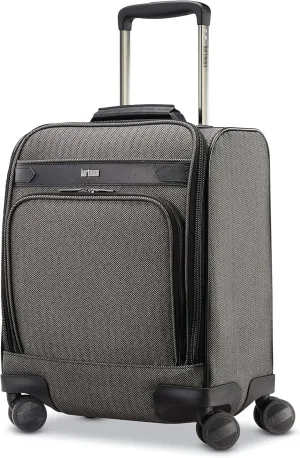 Hartmann Herringbone Deluxe Underseat Carry On Spinner, Black