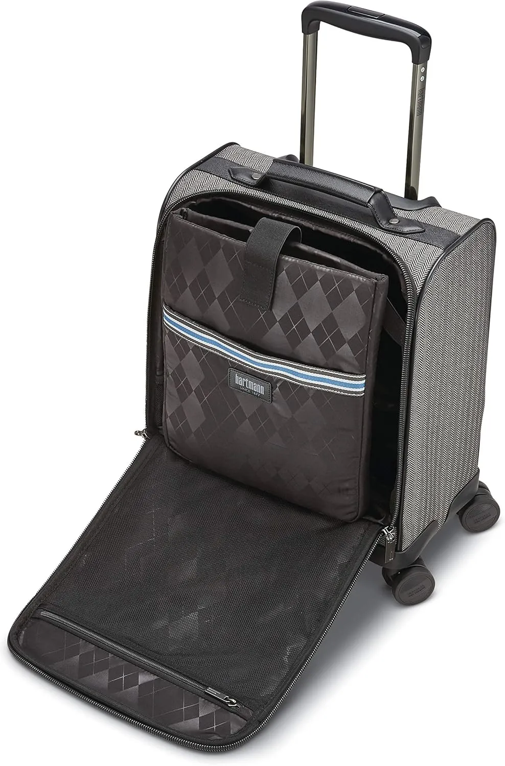 Hartmann Herringbone Deluxe Underseat Carry On Spinner, Black
