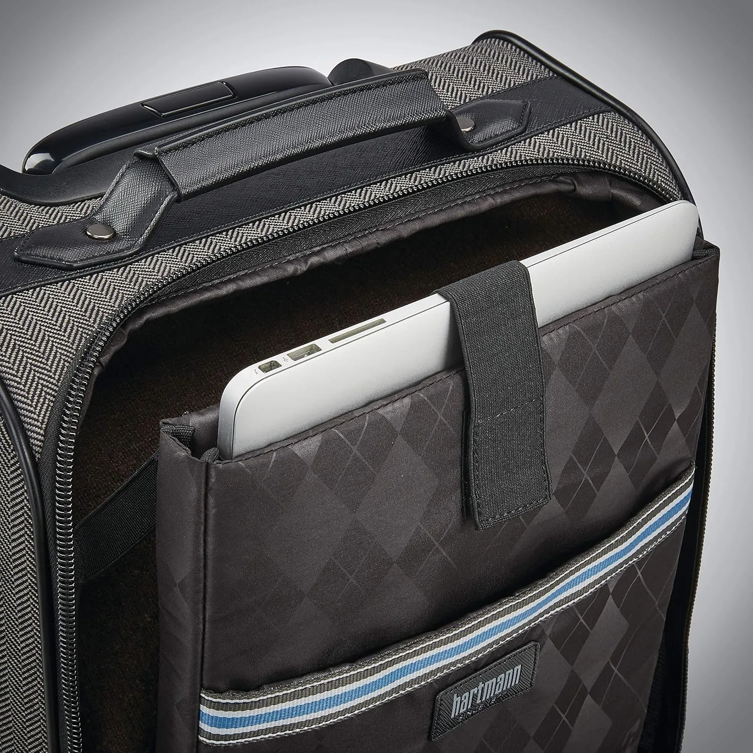 Hartmann Herringbone Deluxe Underseat Carry On Spinner, Black