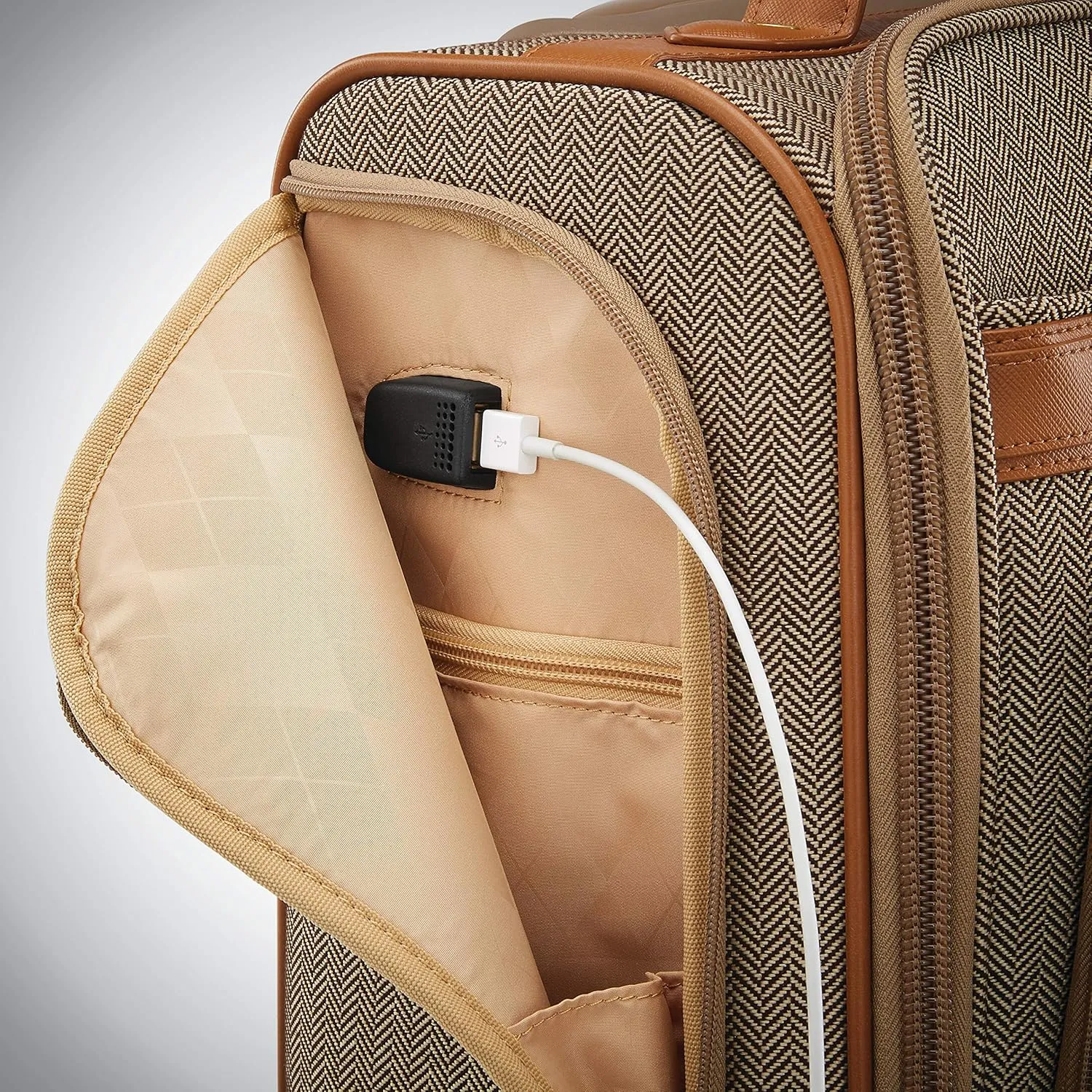 Hartmann Herringbone Deluxe Underseat Carry On Spinner, Terracotta