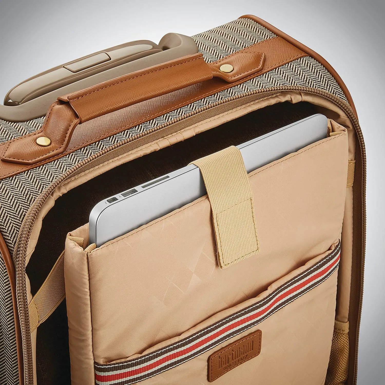 Hartmann Herringbone Deluxe Underseat Carry On Spinner, Terracotta