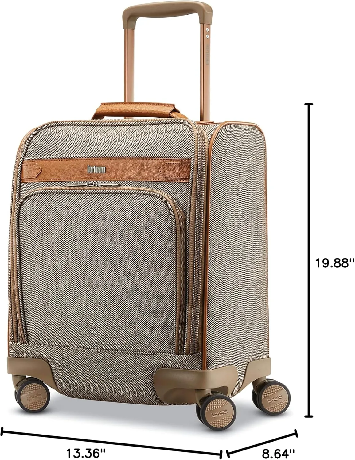 Hartmann Herringbone Deluxe Underseat Carry On Spinner, Terracotta