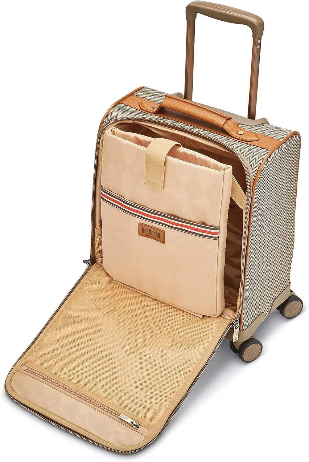 Hartmann Herringbone Deluxe Underseat Carry On Spinner, Terracotta