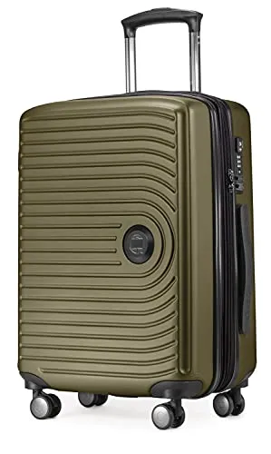 HAUPTSTADTKOFFER - MITTE – Set of 3 suitcases - Cabin Luggage on wheels 55 cm, Medium Size Trolley 68 cm   Large Suitcase 77 cm, ABS, TSA Lock, Avocado