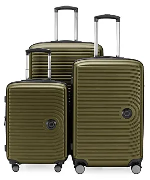 HAUPTSTADTKOFFER - MITTE – Set of 3 suitcases - Cabin Luggage on wheels 55 cm, Medium Size Trolley 68 cm   Large Suitcase 77 cm, ABS, TSA Lock, Avocado