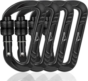 Heavy Duty Lightweight Locking Carabiner Clips D Ring for Camping Hiking Outdoor Gym etc, Carabiner with Lock Small Carabiners for Dog Leash & Harness