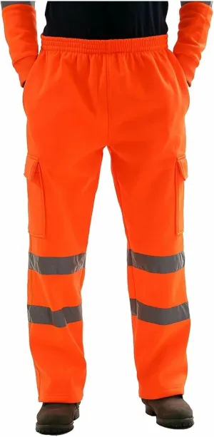 Hi Vis Lightweight Traffic Safety Work Pants for Men Industrial Cargo Pant Waterproof Rain Pants for Hiking Fishing