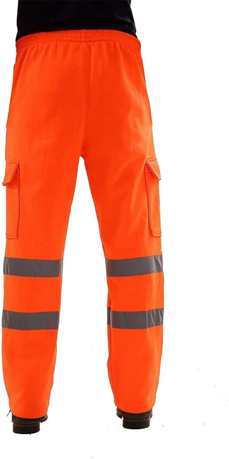 Hi Vis Lightweight Traffic Safety Work Pants for Men Industrial Cargo Pant Waterproof Rain Pants for Hiking Fishing