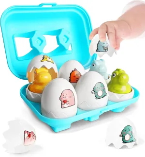 Hide & Squeak Dinosaur Eggs, Tinabless Montessori Sorting & Matching Learning Toys for Toddlers Kids Boys Girls, Easter Basket Stuffers Gifts Party Favors