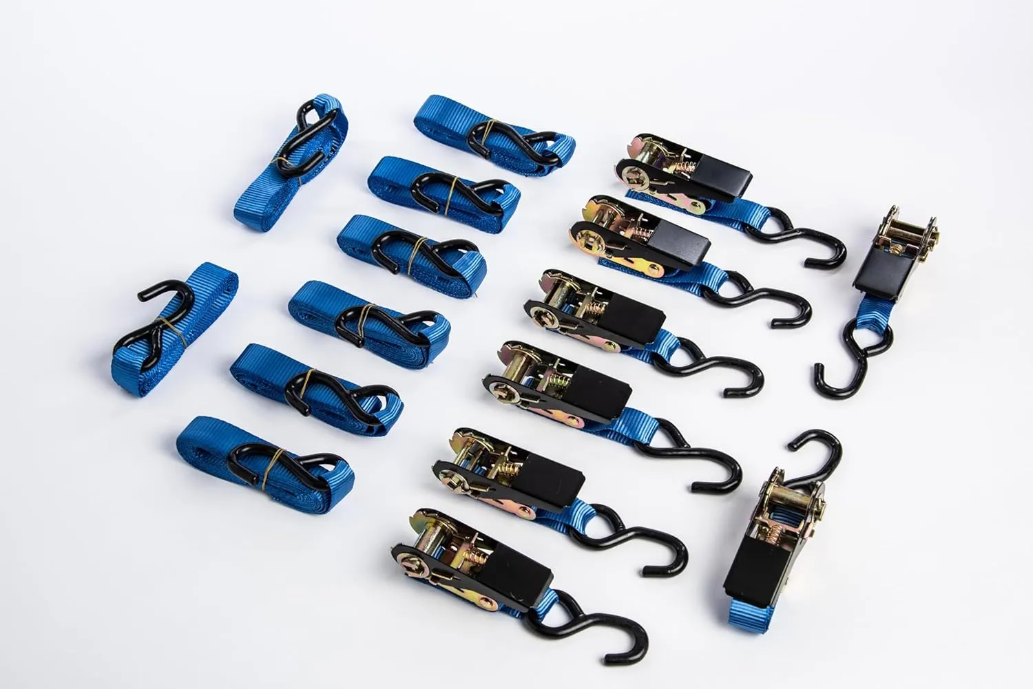 HiGear Ratchet Straps Tie Down 1200Lbs Break Strength, 15 Foot - Heavy Duty Straps to Safely Move Your Motorcycle and Cargo on Car, Truck, Trailer - Soft Loop Straps - Rachette Straps Blue (8)