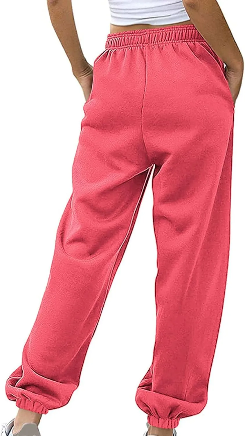 High Waist Sweatpants for Women with Pocket Jogging Pants Comfy Workout Joggers Outdoor Activities Lounge Trousers