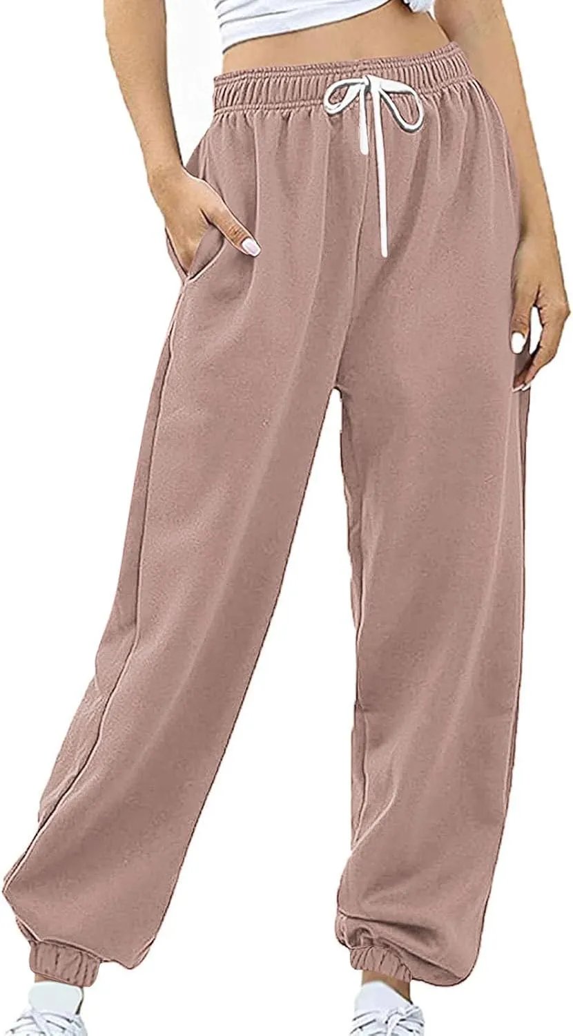 High Waist Sweatpants for Women with Pocket Jogging Pants Comfy Workout Joggers Outdoor Activities Lounge Trousers
