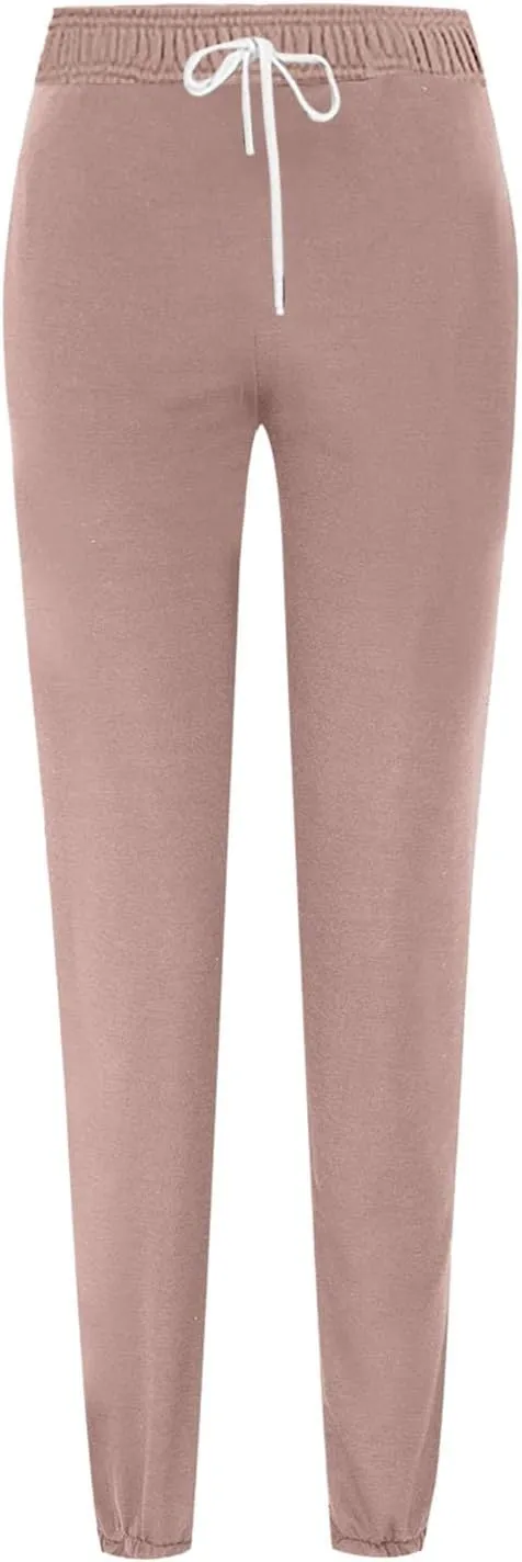 High Waist Sweatpants for Women with Pocket Jogging Pants Comfy Workout Joggers Outdoor Activities Lounge Trousers