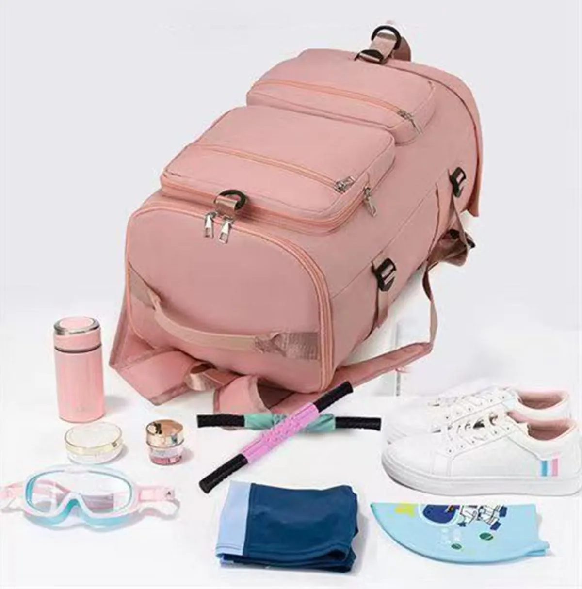Hiking backpack, hiking camping, running, outdoor backpack, single shoulder bag for men and women (pink)