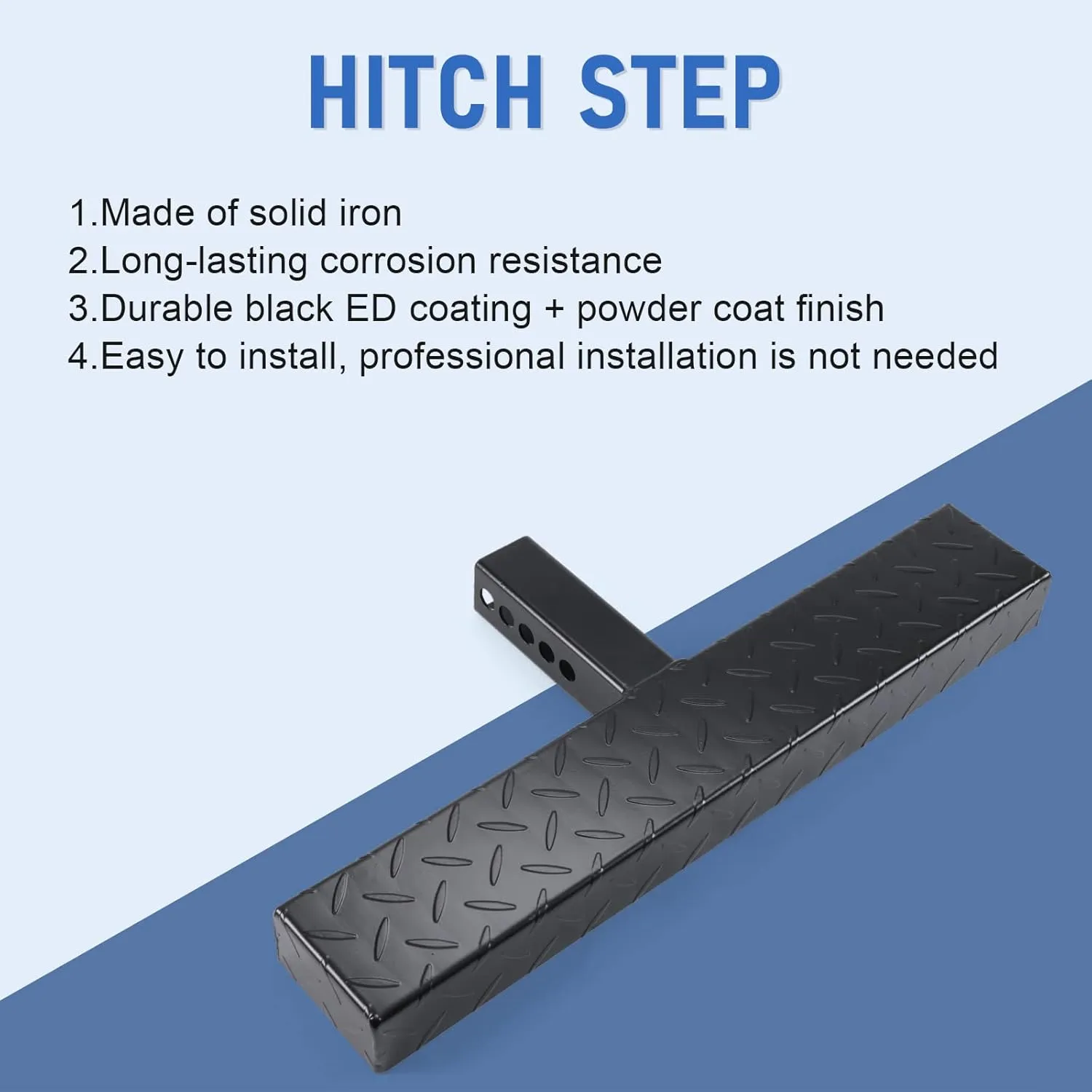Hitch Step Anti Slip and Rust Towing Bumper Guard for Most Car SUV Truck Pickup with Pin Fit 2” Receiver, 23.5” Length