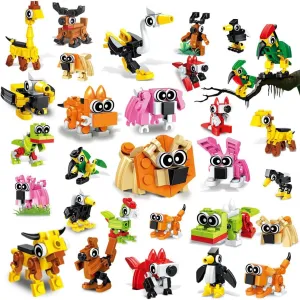 HOGOKIDS Party Favors for Kids, 20 Pack Animals Building Block Toy, Easter Gifts Goodie Bags Stocking Stuffer Classroom Prizes Building Set, Christmas Birthday Gift for Boys Girls Ages 6-12 