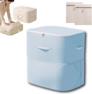 Implicationi Ultra Space Saving Self Compression Organizer, Implicationi Compression Organizer, Large Capacity Compression Bags for Travel, for Clothes, Comforters (Blue,2Floo21.25 * 16.53 * 23.62in)