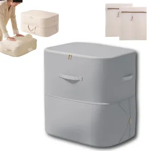 Implicationi Ultra Space Saving Self Compression Organizer, Implicationi Compression Organizer, Large Capacity Compression Bags for Travel, for Clothes, Comforters (Gary,2Floo21.25 * 16.53 * 23.62in)