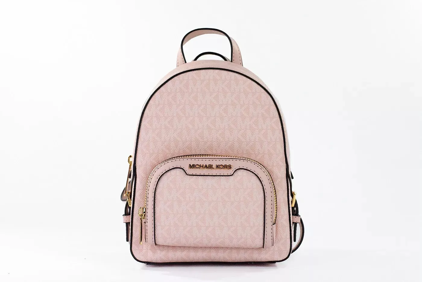 Jaycee Mini XS Leather Zip Pocket Backpack Powder Blush Pink