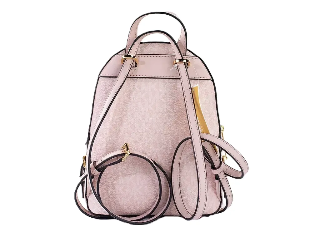 Jaycee Mini XS Leather Zip Pocket Backpack Powder Blush Pink