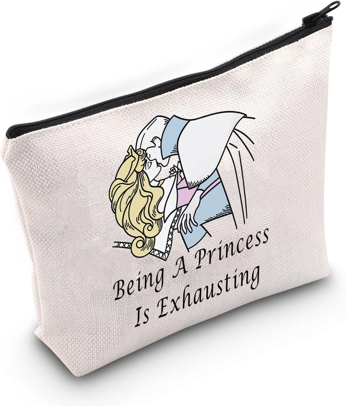 JNIAP Sleeping Princess Gift Being A Princess Is Exhausting Cosmetic Bag Fairy Tales Gift (Being A Princess Bag)