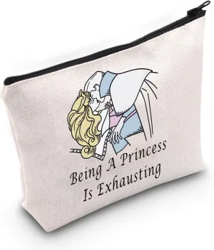 JNIAP Sleeping Princess Gift Being A Princess Is Exhausting Cosmetic Bag Fairy Tales Gift (Being A Princess Bag)