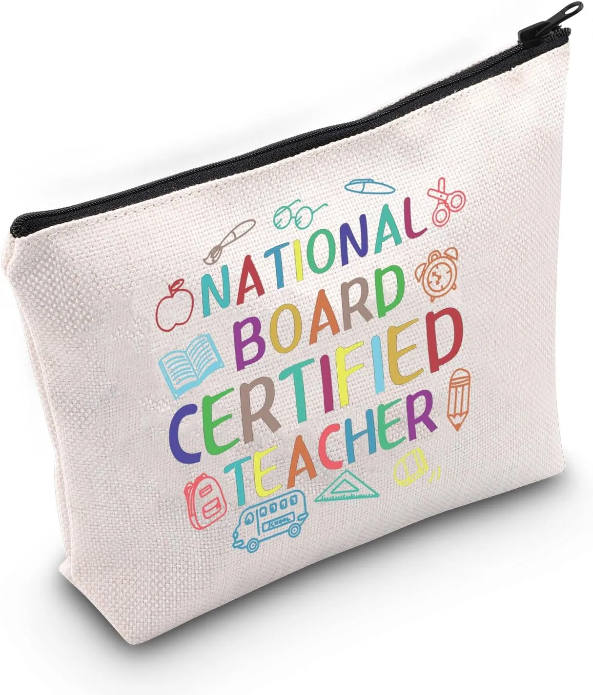 JNIAP Teacher Gift National Board Certified Teacher Cosmetic Bag Teacher Appreciation Gift (National Board Bag)
