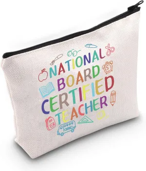 JNIAP Teacher Gift National Board Certified Teacher Cosmetic Bag Teacher Appreciation Gift (National Board Bag)