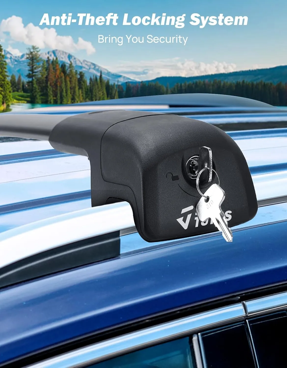 JOYTUTUS Lockable Roof Rack Cross Bars Compatible with Volkswagen VW Tiguan 2018-2024, Anti-Theft Aluminum Car Crossbars for Rooftop Cargo Bag Basket Luggage Kayak Canoe Bike, Not for Limited Model