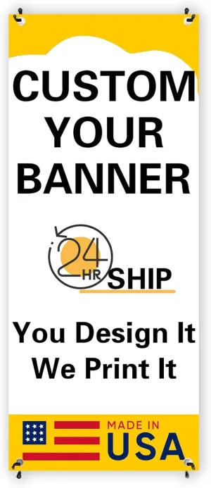 JUST 4 SIGNS CUSTOM Premium X-Banner Stand <24"x63"> MADE IN USA UV Printing with CURL-FREE FABRIC, Great for Trade Show and any Event Business Display Coming with Travel Bag
