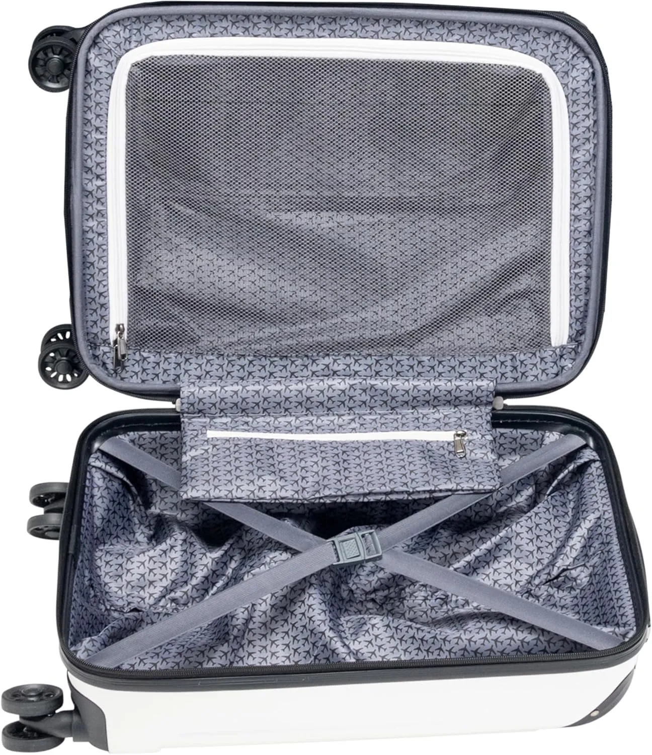 Kenneth Cole Reaction Flying Axis Collection Lightweight Hardside Expandable 8-Wheel Spinner Luggage, Coconut White, 20-Inch Carry On