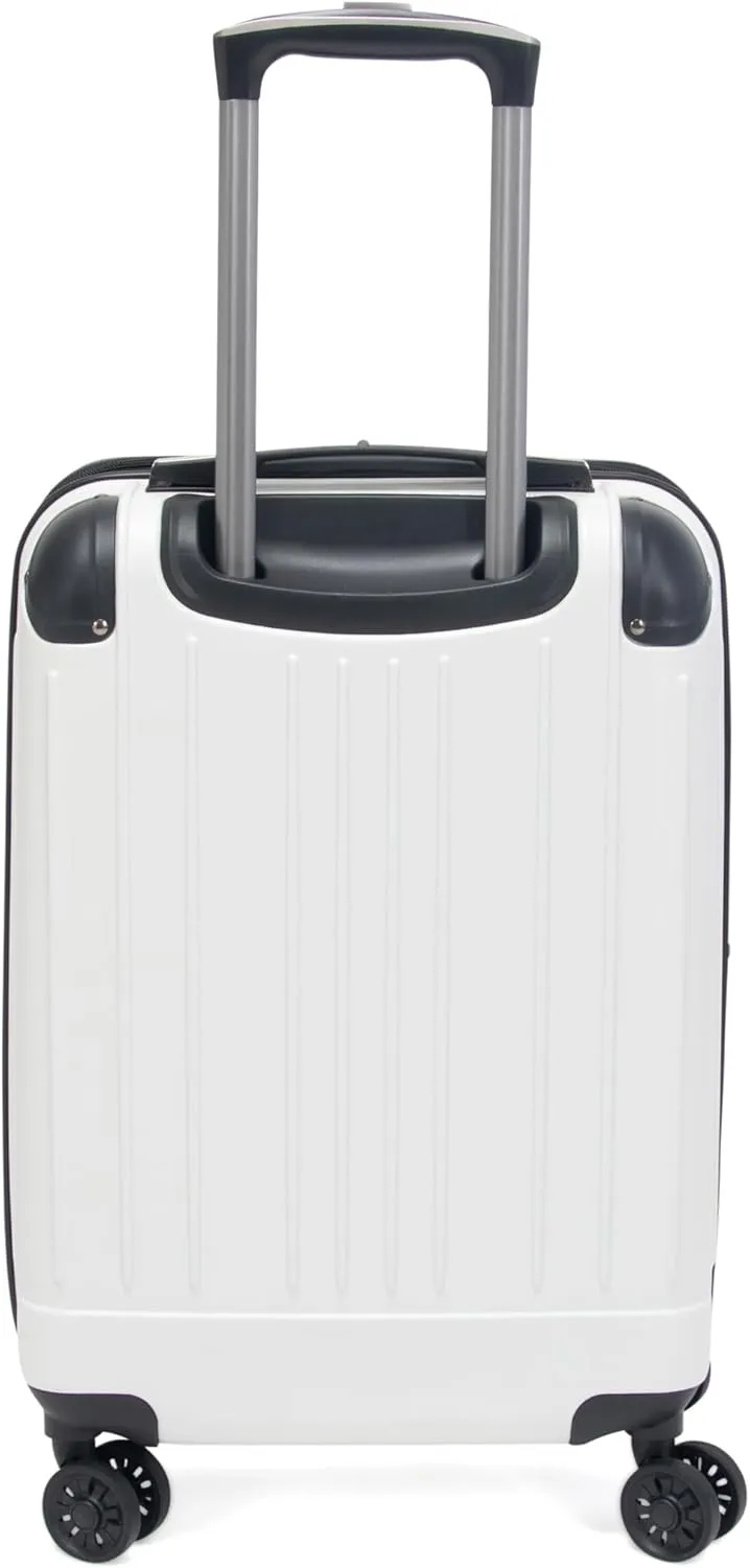 Kenneth Cole Reaction Flying Axis Collection Lightweight Hardside Expandable 8-Wheel Spinner Luggage, Coconut White, 20-Inch Carry On
