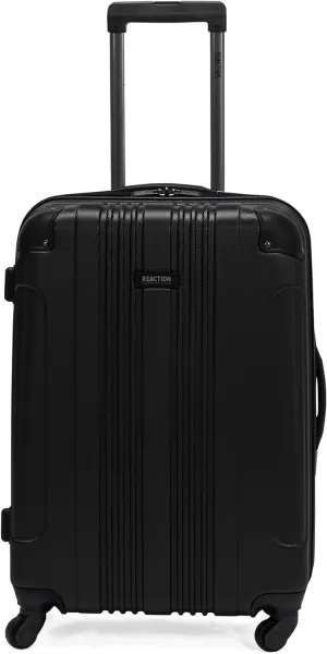 Kenneth Cole REACTION Out of Bounds Lightweight Hardshell 4-Wheel Spinner Luggage, Midnight Black, 24-Inch Checked