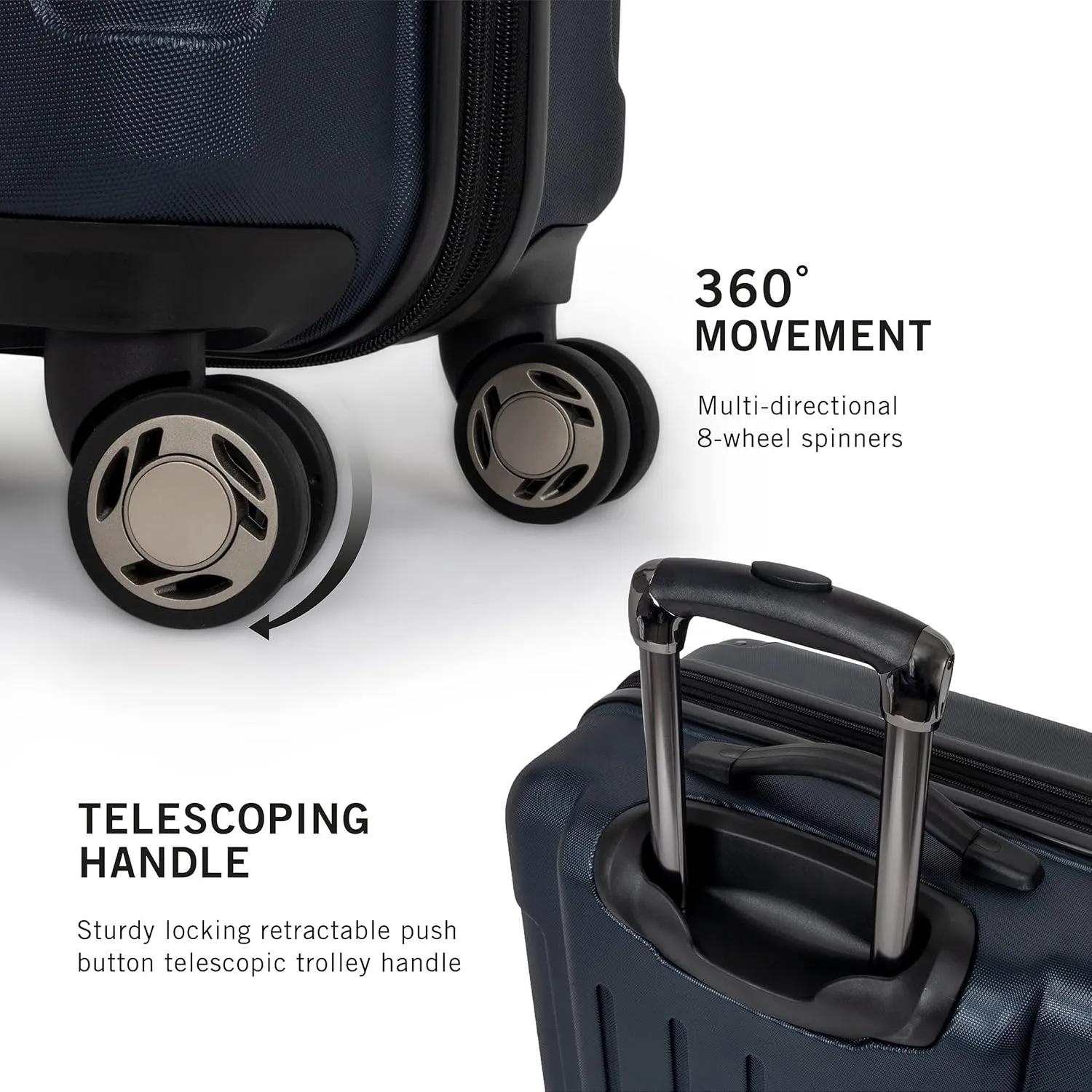 Kenneth Cole REACTION Renegade Luggage Expandable 8-Wheel Spinner Lightweight Hardside Suitcase, Navy Blue, 28-Inch Checked