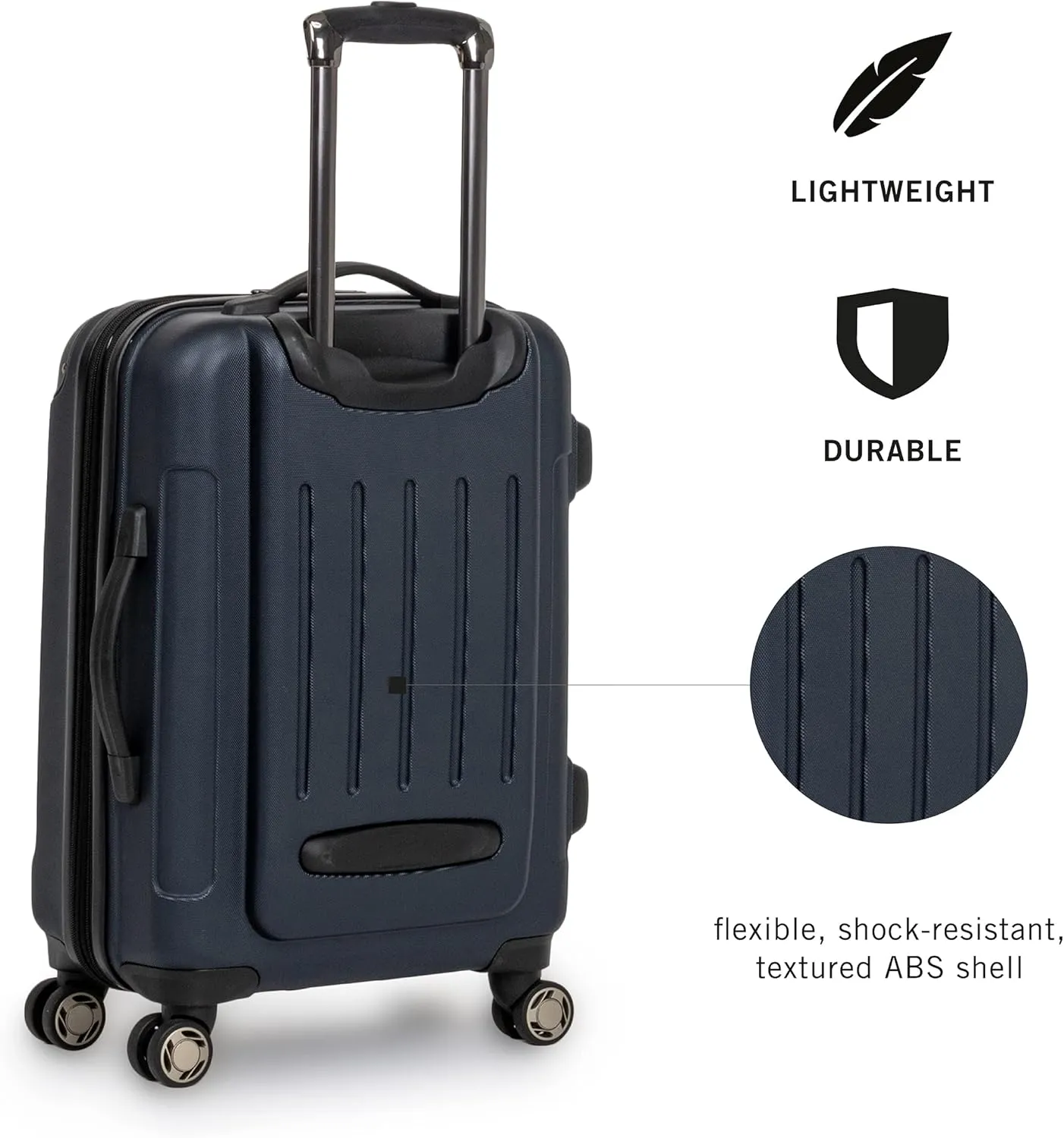 Kenneth Cole REACTION Renegade Luggage Expandable 8-Wheel Spinner Lightweight Hardside Suitcase, Navy Blue, 28-Inch Checked