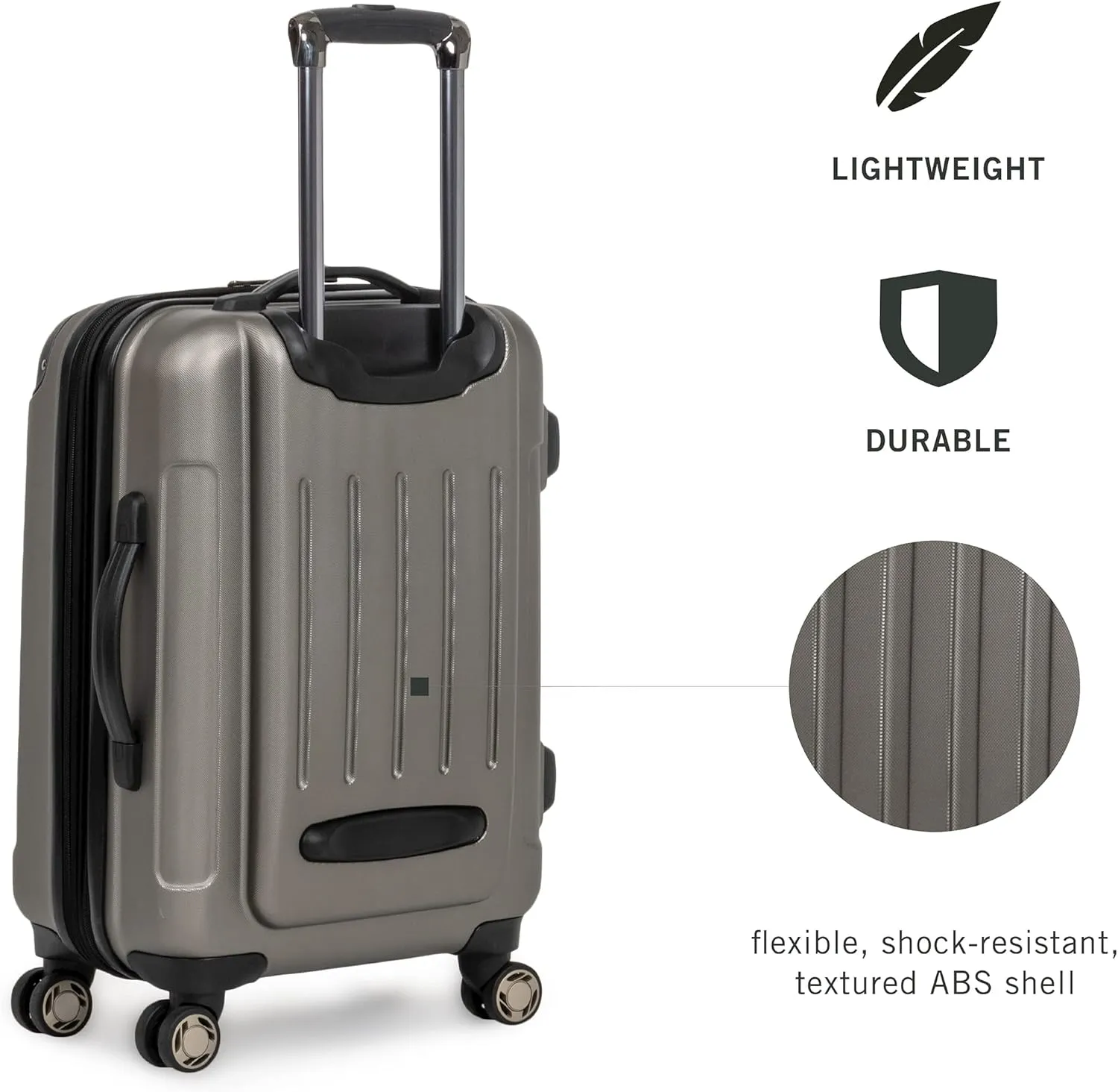Kenneth Cole REACTION Renegade Luggage Expandable 8-Wheel Spinner Lightweight Hardside Suitcase, Silver, 28-Inch Checked