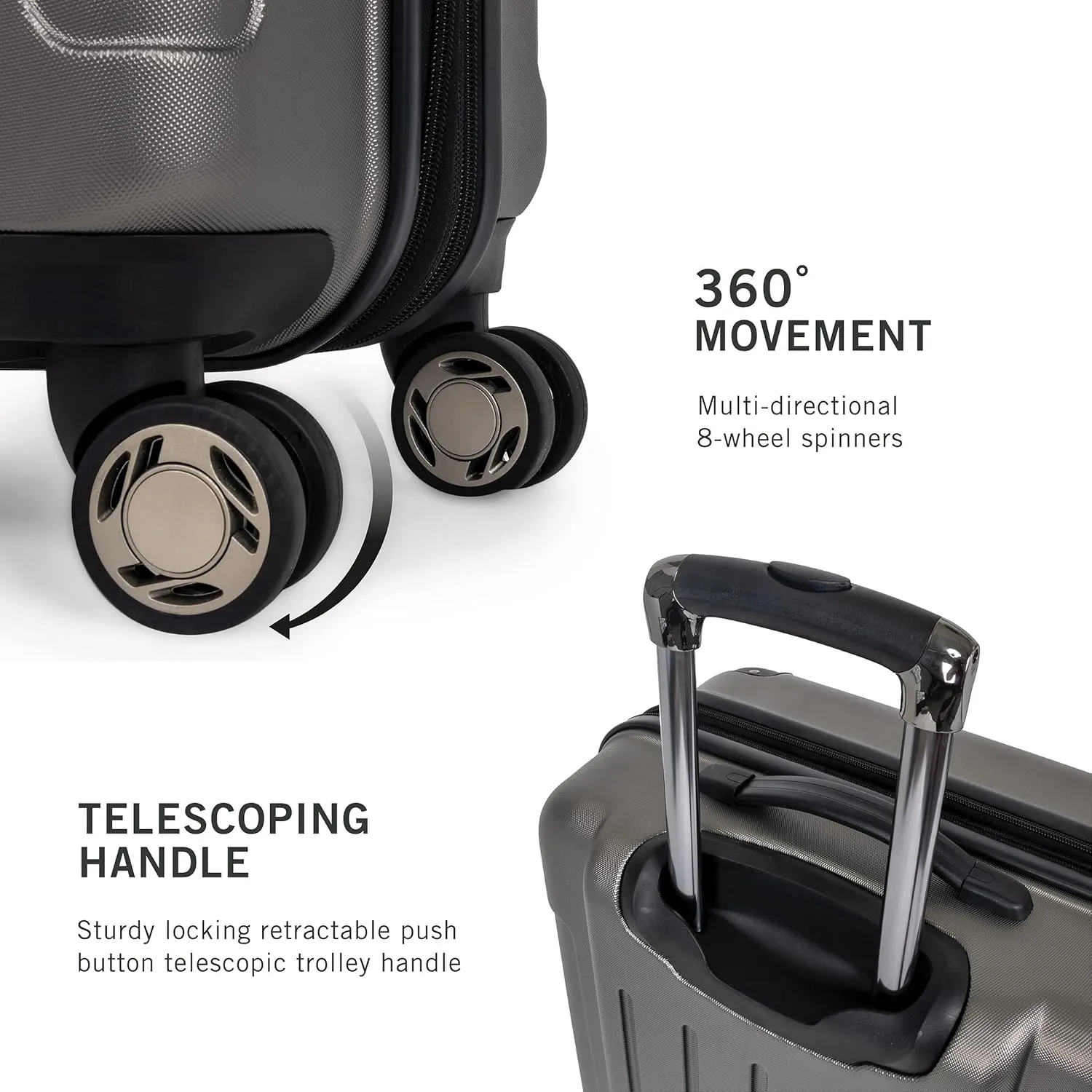Kenneth Cole REACTION Renegade Luggage Expandable 8-Wheel Spinner Lightweight Hardside Suitcase, Silver, 28-Inch Checked