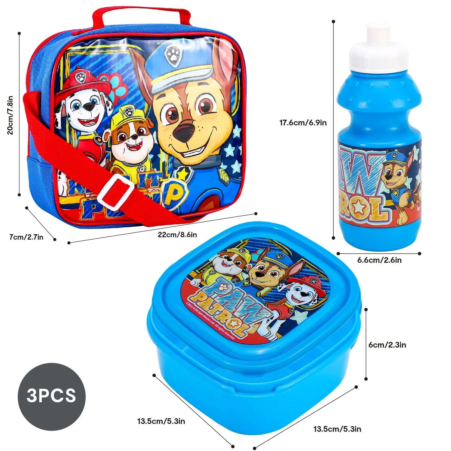 Kids Character 3 Pc Lunch Bag Set, Paw Patrol, Minnie, Stitch, Thomas, SpiderMan