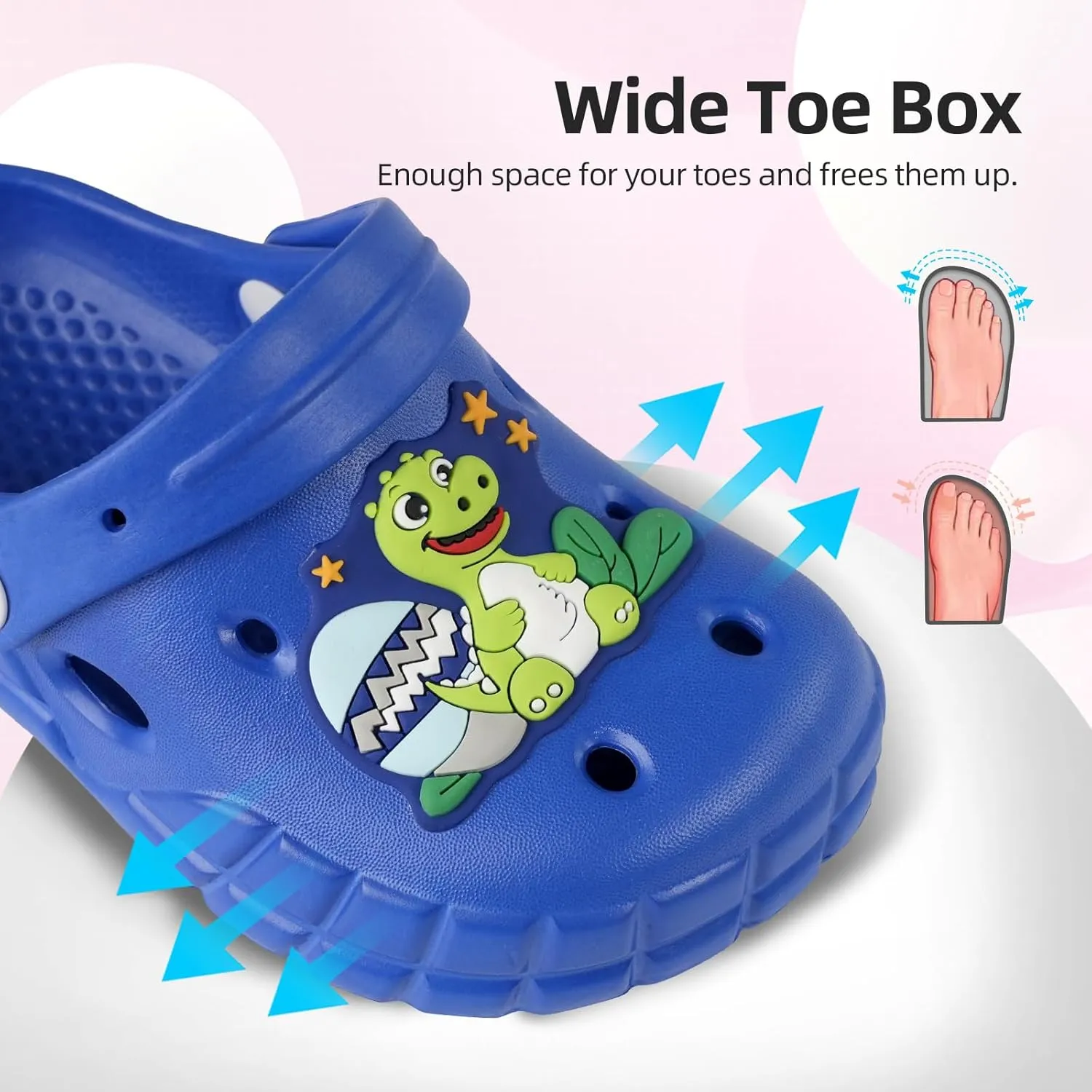 Kids Clogs for Boys Girls Lightweight Slip-On Sandals Water Shoes Beach Pool Slippers for Toddler/Little Kid