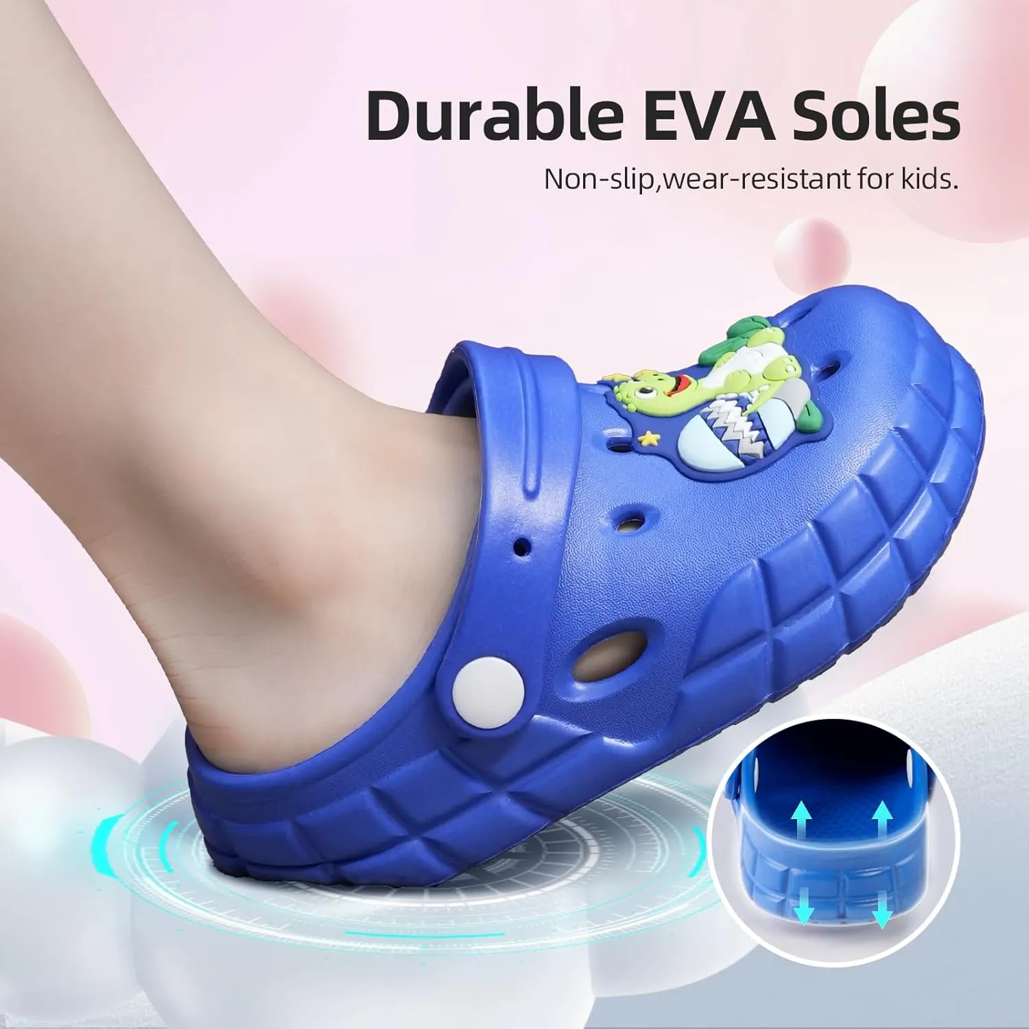 Kids Clogs for Boys Girls Lightweight Slip-On Sandals Water Shoes Beach Pool Slippers for Toddler/Little Kid