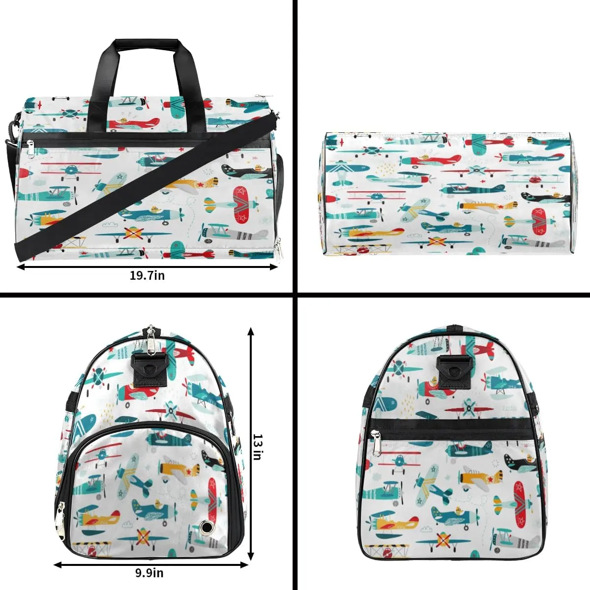 Kids Overnighter Duffel Bags for Boys Girls, Airplane Carry-On Size Sports Gym Bag with Shoe Compartments for School Practice or Overnight Travel Weekender Sleepover Tote Bag